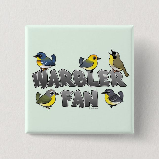 Badge Carré 5 Cm Fan de fauvette (Devant)