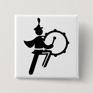 Badge Carré 5 Cm Fanfare - tambour bas