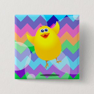 Badge Carré 5 Cm Fantaisie, bouton