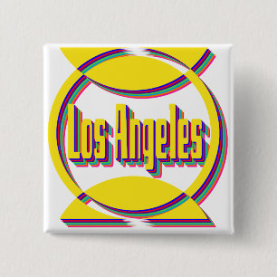 Badge Carré 5 Cm Fantastic Los Angeles 1 Botton