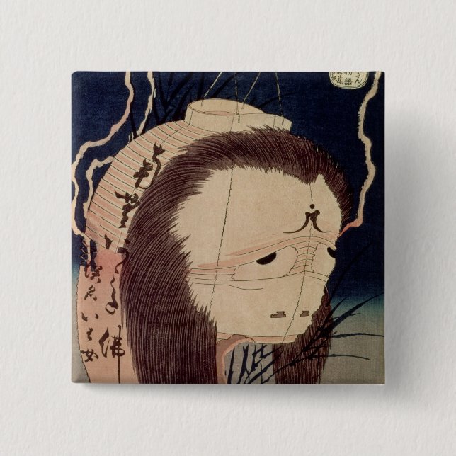 Badge Carré 5 Cm Fantôme japonais (Devant)