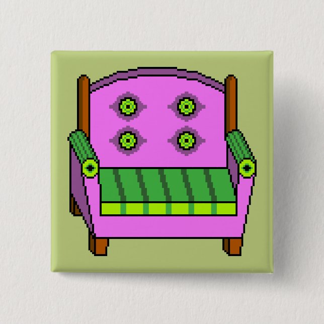 Badge Carré 5 Cm Fauteuil de mauvais goût (Devant)