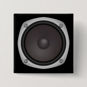 Badge Carré 5 Cm Faux Loudhaut-parleur