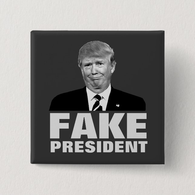 Badge Carré 5 Cm FAUX PRÉSIDENT de Donald Trump (Devant)