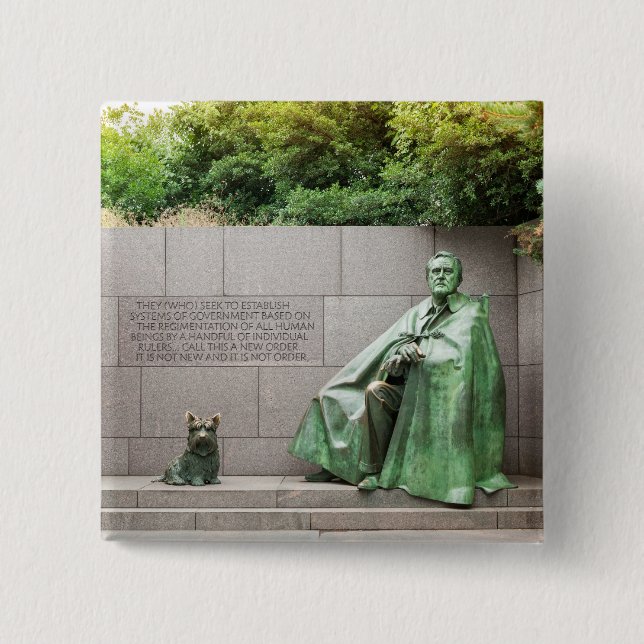 Badge Carré 5 Cm FDR Memorial à Washington DC (Devant)