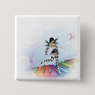 Badge Carré 5 Cm Féerie clavier musical Vignette