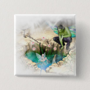 Badge Carré 5 Cm Féerie en Elven Pond Vignette