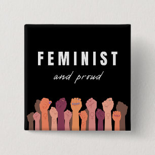 Badge Carré 5 Cm Féministe Et Fière