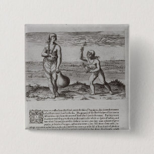Badge Carré 5 Cm Femme et jeune fille indiennes