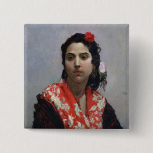 Badge Carré 5 Cm Femme gitane