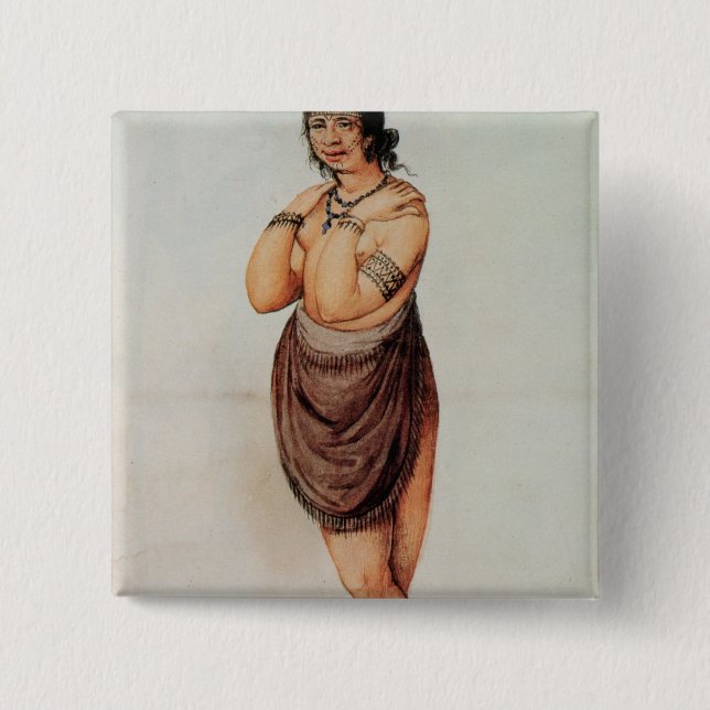 Badge Carré 5 Cm Femme indienne (Devant)