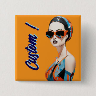 Badge Carré 5 Cm Femme moderne chic, élégance géométrique
