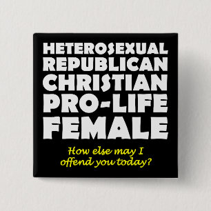 Badge Carré 5 Cm Femme républicaine offensive Épingle à boutons 