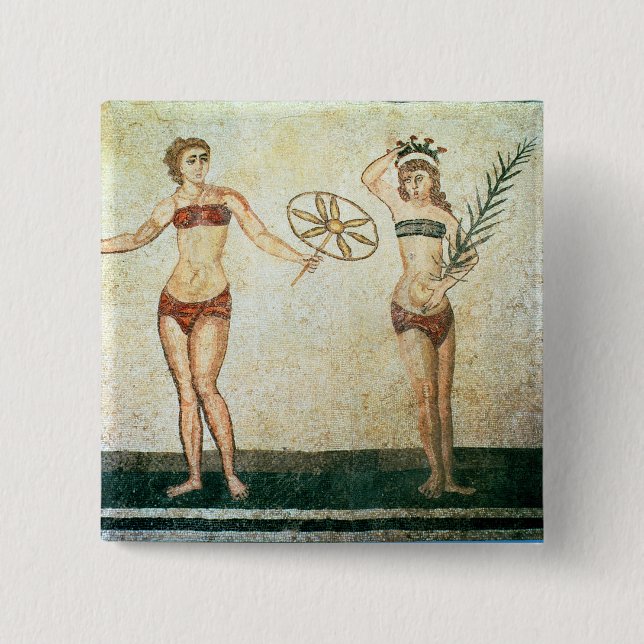 Badge Carré 5 Cm Femmes dans des 'bikinis (Devant)