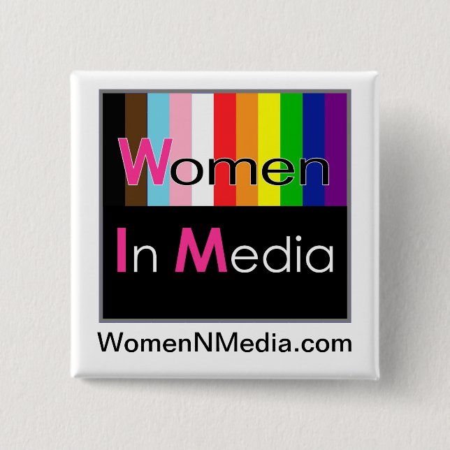 Badge Carré 5 Cm Femmes Dans La Pochette Médiatique (Devant)