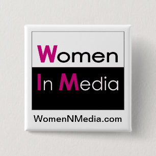 Badge Carré 5 Cm Femmes dans le Pin de médias