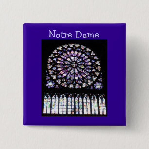 Badge Carré 5 Cm Fenêtres de Notre-Dame