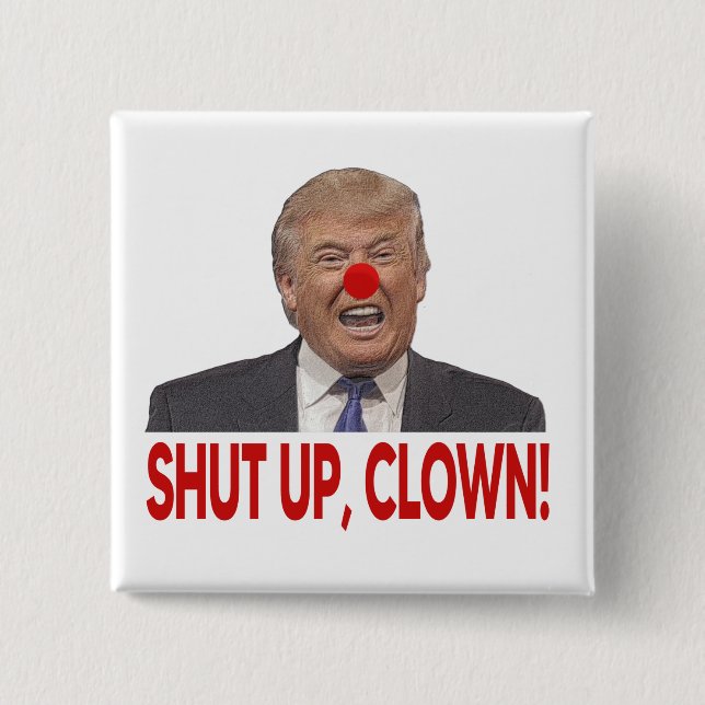 Badge Carré 5 Cm Fermer Clown (Devant)