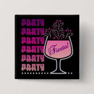 Badge Carré 5 Cm Fête - bouton Fiesta