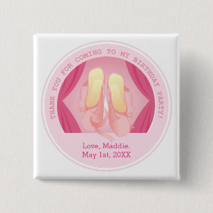 Badge Carré 5 Cm Fête d'anniversaire de Ballerina