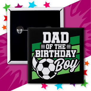 Badge Carré 5 Cm Fête de football pour enfants papa du garçon d'ann