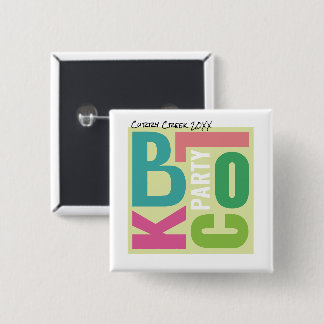 Badge Carré 5 Cm Fête de quartier estivale de type rétro