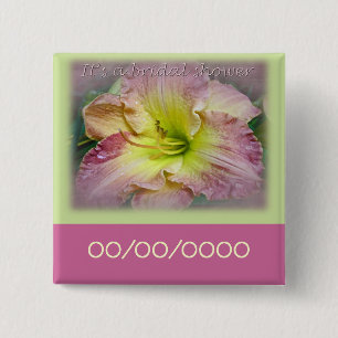 Badge Carré 5 Cm Fête des mariées rose pâle