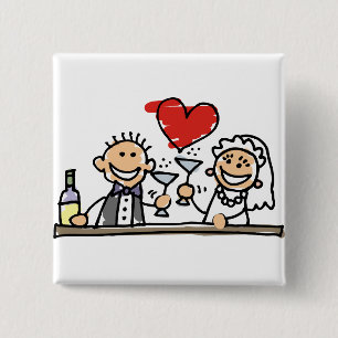 Badge Carré 5 Cm Fête du mariage