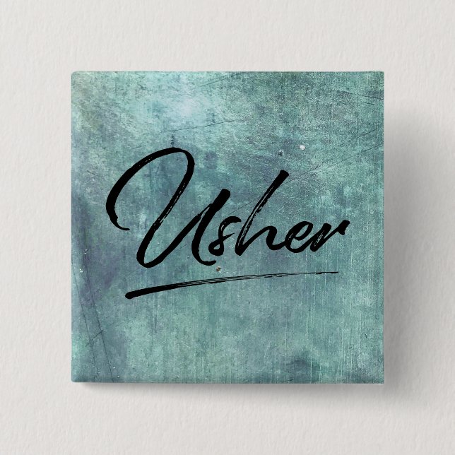 Badge Carré 5 Cm Fête du mariage Usher (Devant)