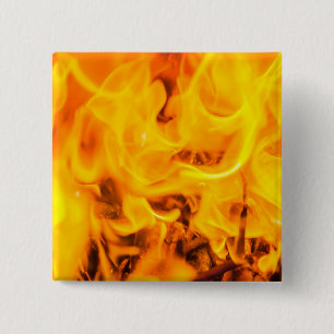 Badge Carré 5 Cm Feu et flammes