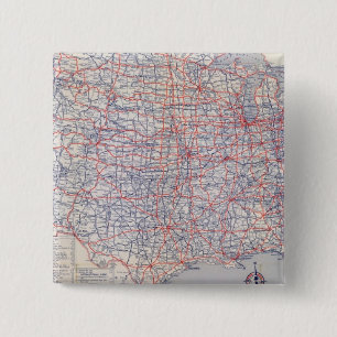 Badge Carré 5 Cm Feuille de route États-Unis