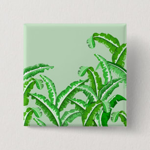 Badge Carré 5 Cm feuilles verts de betterave argentée