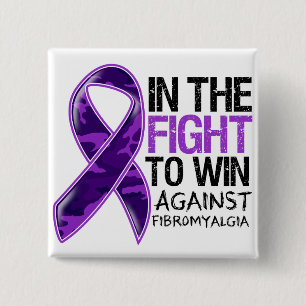 Badge Carré 5 Cm Fibromyalgie - combat à gagner