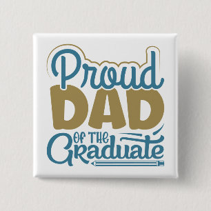 Badge Carré 5 Cm Fier papa du diplômé