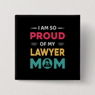 Badge Carré 5 Cm Fière De Mon Avocat Maman