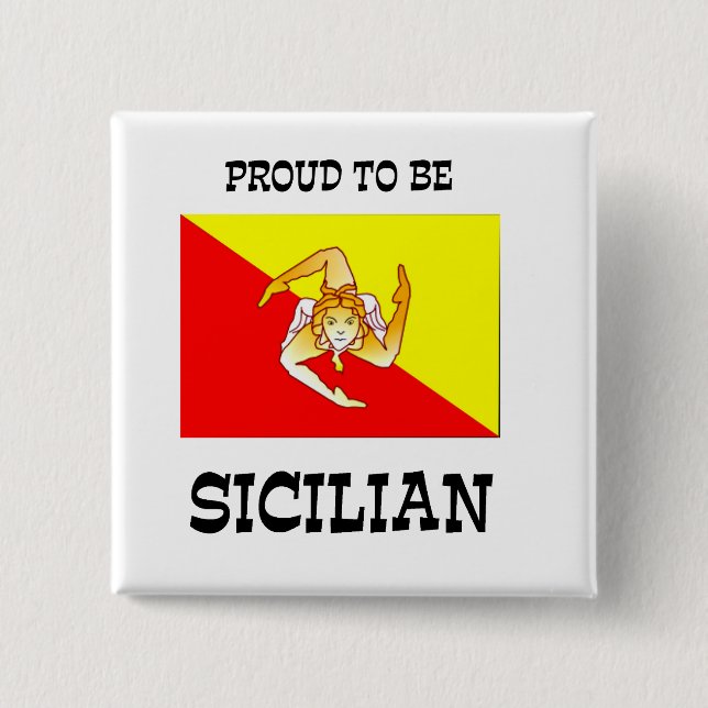 Badge Carré 5 Cm Fière d'être sicilienne (Devant)