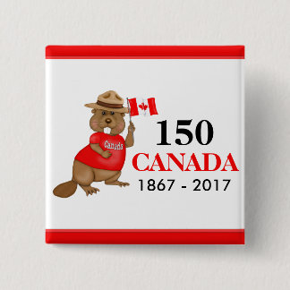 Badge Carré 5 Cm Fière fête canadienne du castor 150
