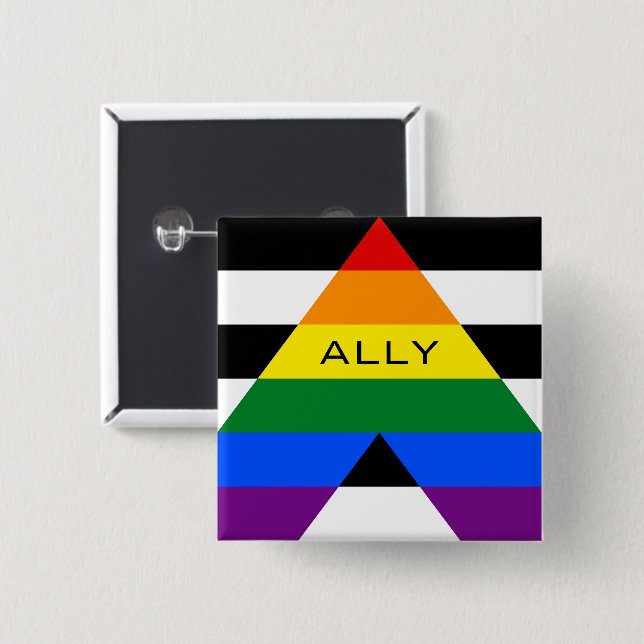 Badge Carré 5 Cm Fierté de l'Ally droit (Devant & derrière)