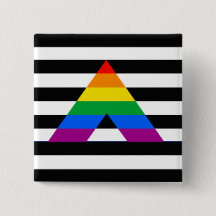 Badge Carré 5 Cm Fierté droite d'allié