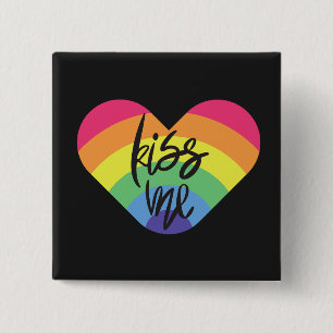Badge Carré 5 Cm Fierté - embrasse-moi. l'amour est juste.