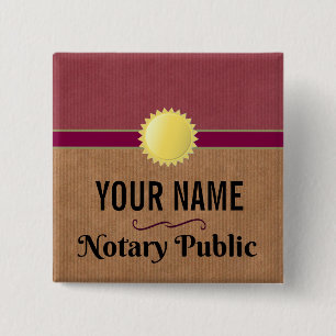 Badge Carré 5 Cm Fierté Publique Notaire Personnalisable avec Votre
