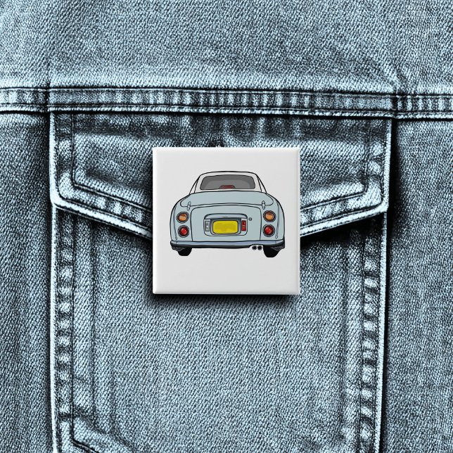 Badge Carré 5 Cm Figarations (A fun figgy pin button badge to attach to you! Show off your love of blue figaro cars)