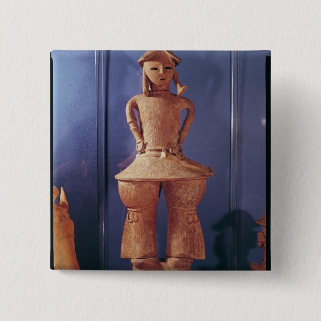 Badge Carré 5 Cm Figure de Haniwa, 250-550 (Devant)
