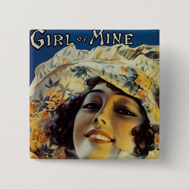 Badge Carré 5 Cm Fille à moi (Devant)