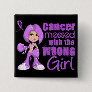 Badge Carré 5 Cm Fille de With Wrong du Général Cancer Messed