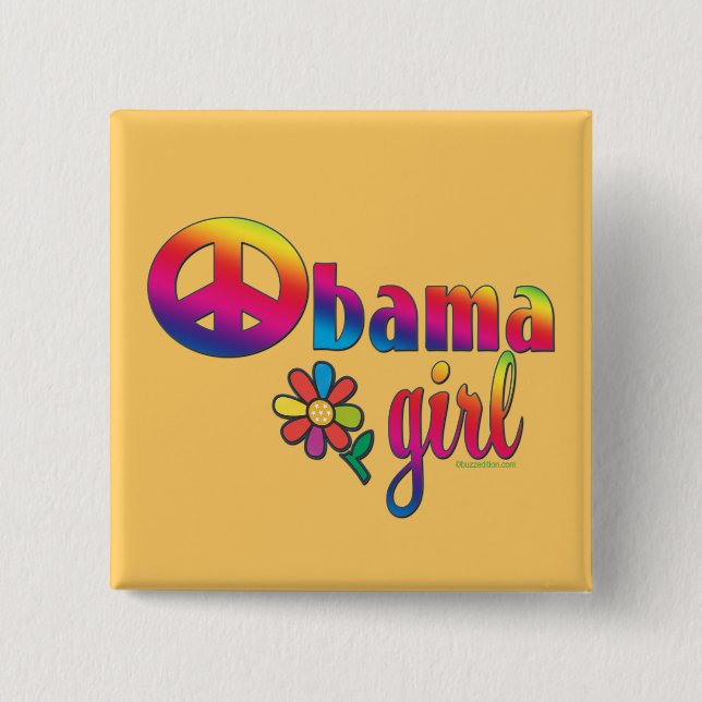 Badge Carré 5 Cm Fille d'Obama (Devant)