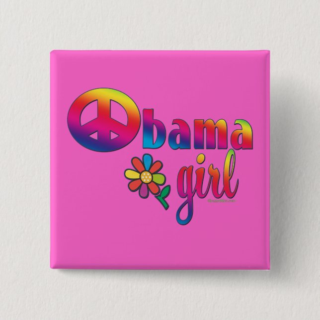 Badge Carré 5 Cm Fille d'Obama (Devant)