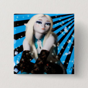 Badge Carré 5 Cm Fille féerique de Frost d'Anime