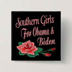 Badge Carré 5 Cm Filles du sud pour Obama Biden