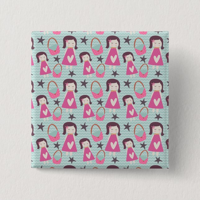 Badge Carré 5 Cm Filles et sacs à main (Devant)